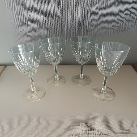 (4) Cristal D'Arques Diamant Claret 5 3/4” Wine Glasses France Vintage Clear - Picture 9 of 11
